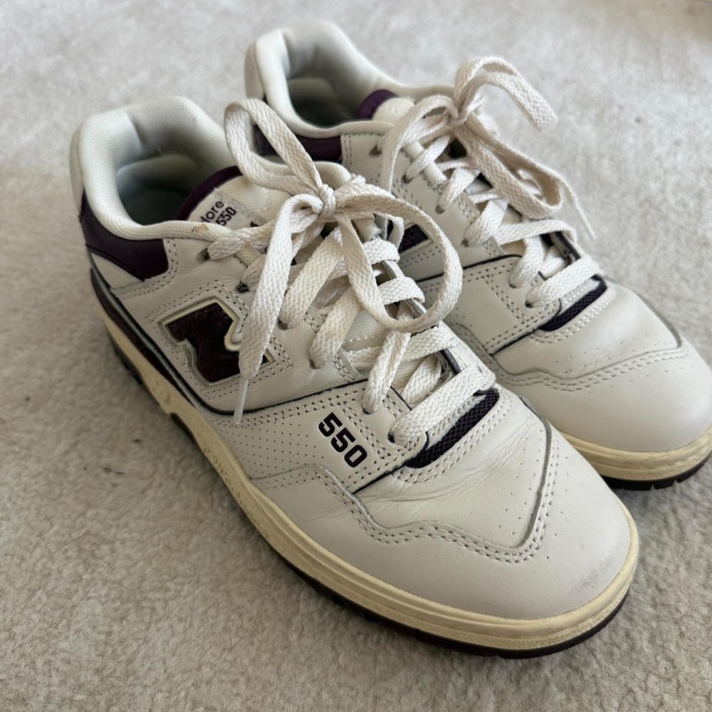 New Balance 550 Aime Leon Dore White/Plum - Picture 2 of 4